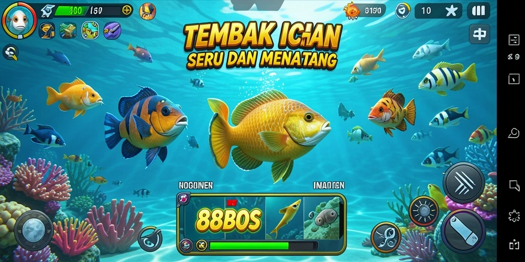 Screenshot gameplay seru game Tembak Ikan 88BOS.