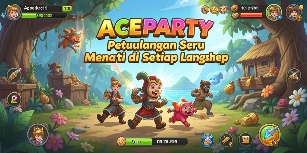 Gameplay seru ACEPARTY dalam dunia petualangan yang menantang.