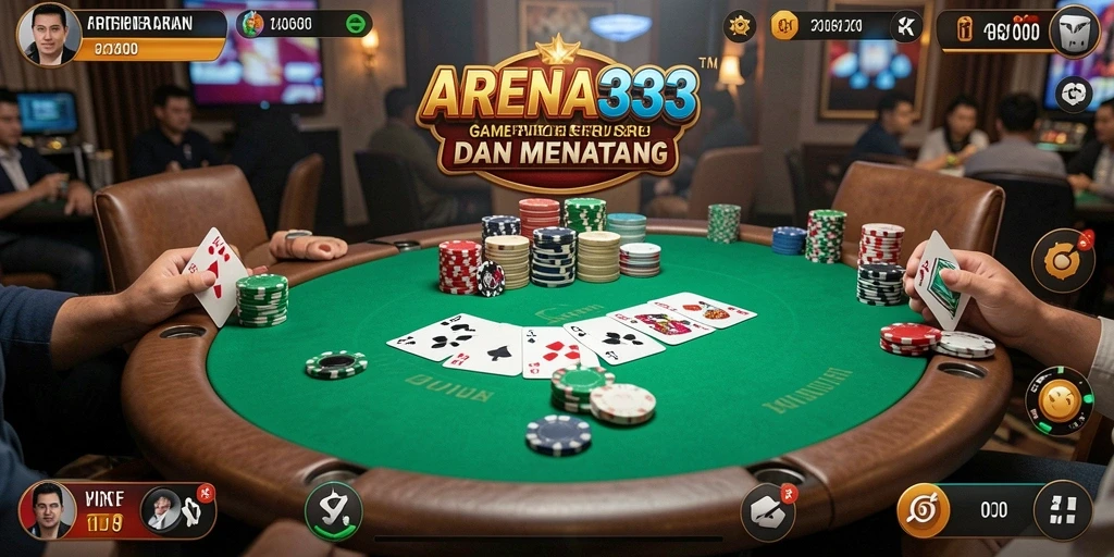 Tampilan gameplay poker yang menarik dan interaktif di ARENA333.