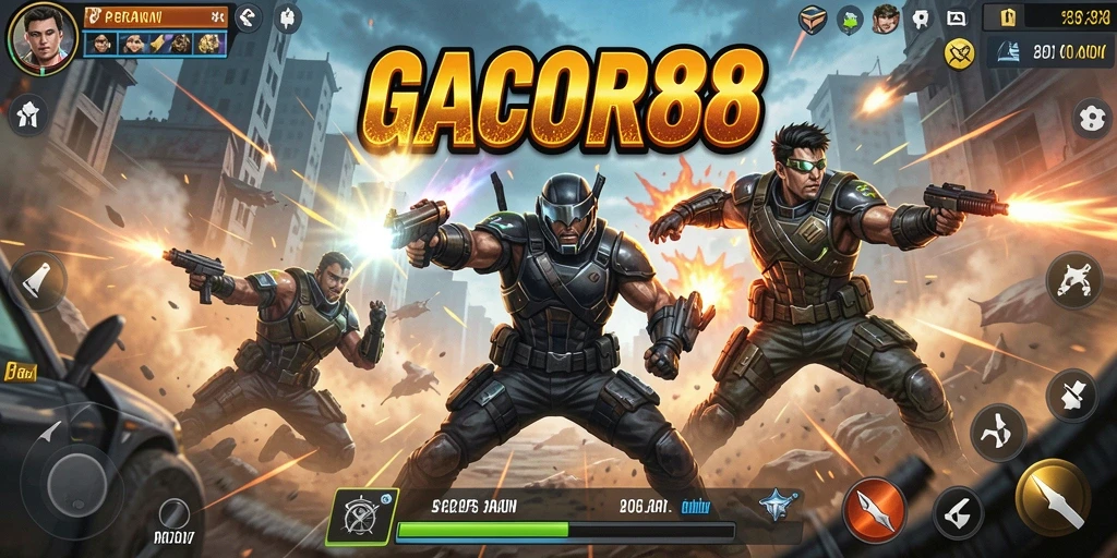Screenshot GACOR88 menampilkan aksi seru dalam perang.