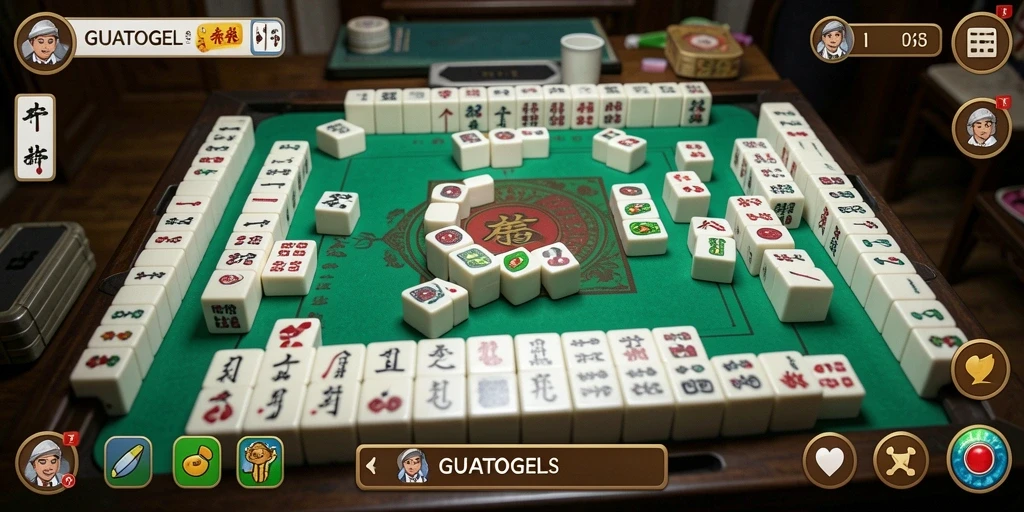 Screenshot GUATOGEL menampilkan gameplay Mahjong yang seru dan interaktif.