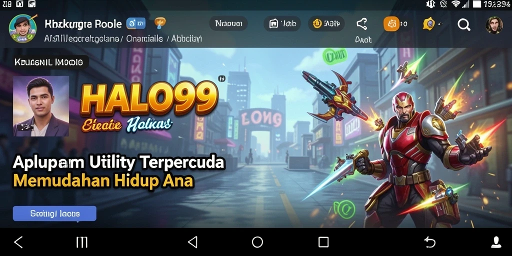 Tampilan halaman utama HALO99 dengan fitur-fitur Utility.