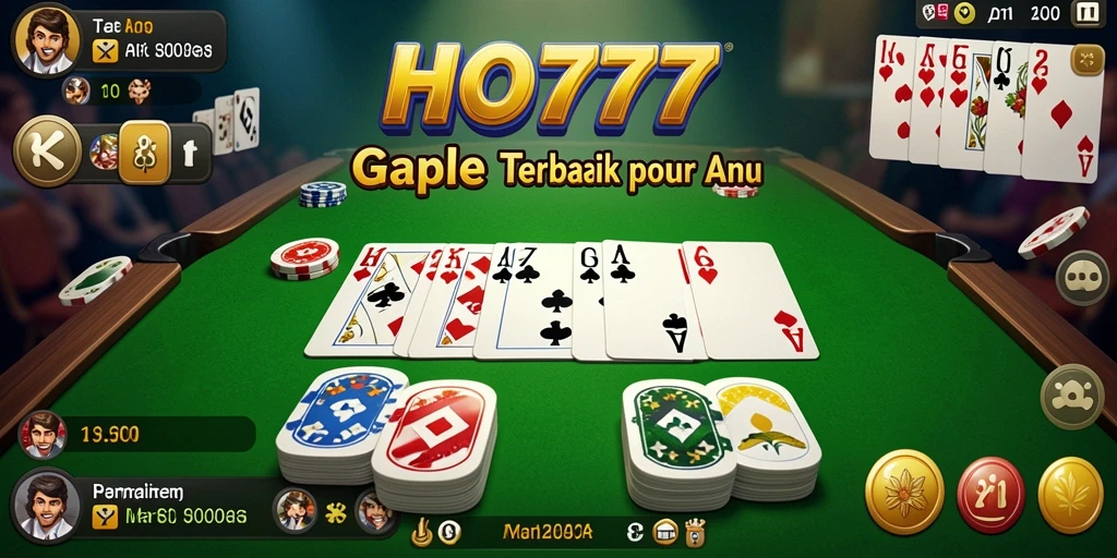 Screenshot gameplay seru dari HO777 menampilkan momen pertandingan Gaple.