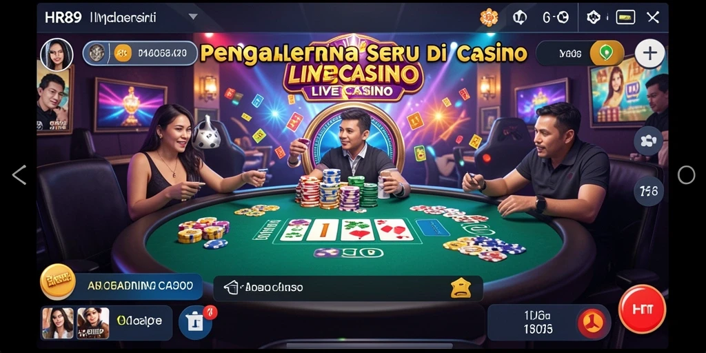 Screenshot gameplay HR89 menampilkan dealer profesional dalam Live Casino.