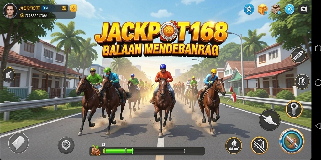 Screenshot gameplay balap yang menarik dan mendebarkan di JACKPOT168.