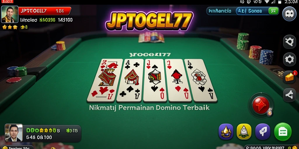 Tampilkan gameplay seru dari aplikasi Domino JPTOGEL77.