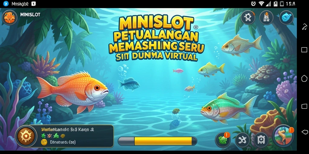 Gameplay Fishing seru di MINISLOT dengan ikan beragam dan lingkungan yang indah.