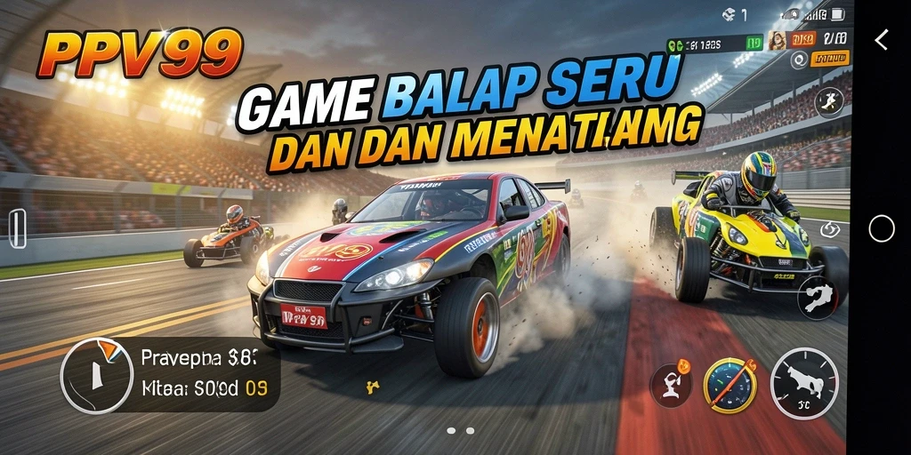 Tampilan gameplay PPV99 yang intens dan penuh aksi balapan.