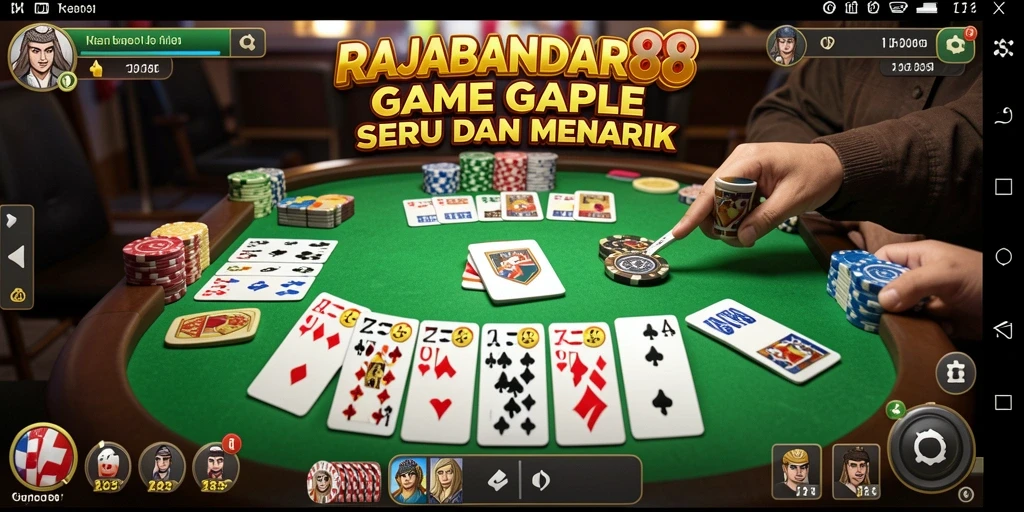 Tampilan grafis menarik dari gameplay Gaple di RAJABANDAR88.
