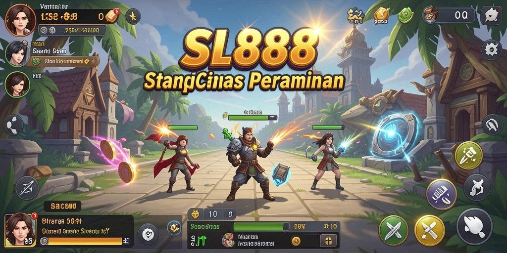 Tampilan gameplay SL888 dengan aksi strategi yang memukau.