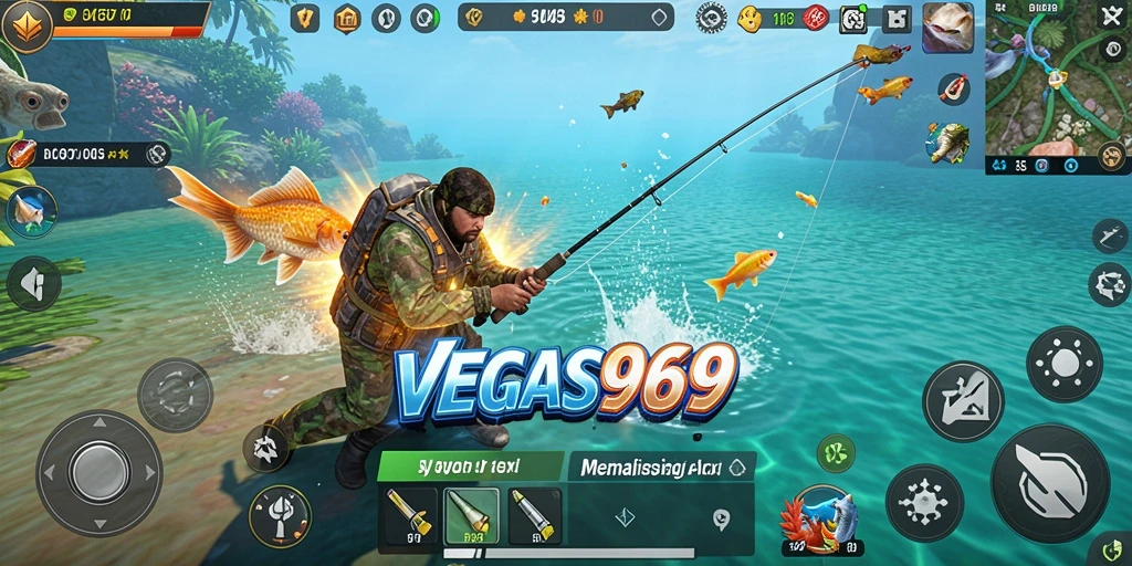Tampilan gameplay seru dari VEGAS969 dengan aksi memancing yang mendebarkan.
